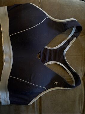 Danskin Navy Sports Bra with Light Gray Band